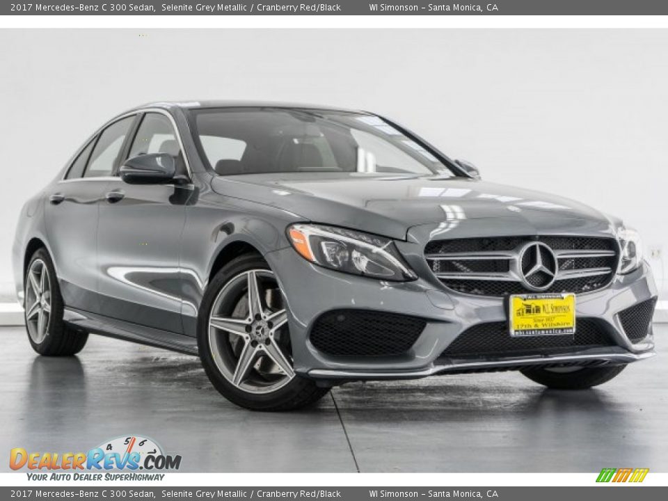 2017 Mercedes-Benz C 300 Sedan Selenite Grey Metallic / Cranberry Red/Black Photo #12