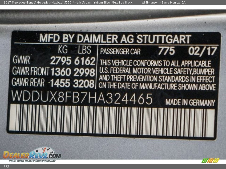 Mercedes-Benz Color Code 775 Iridium Silver Metallic