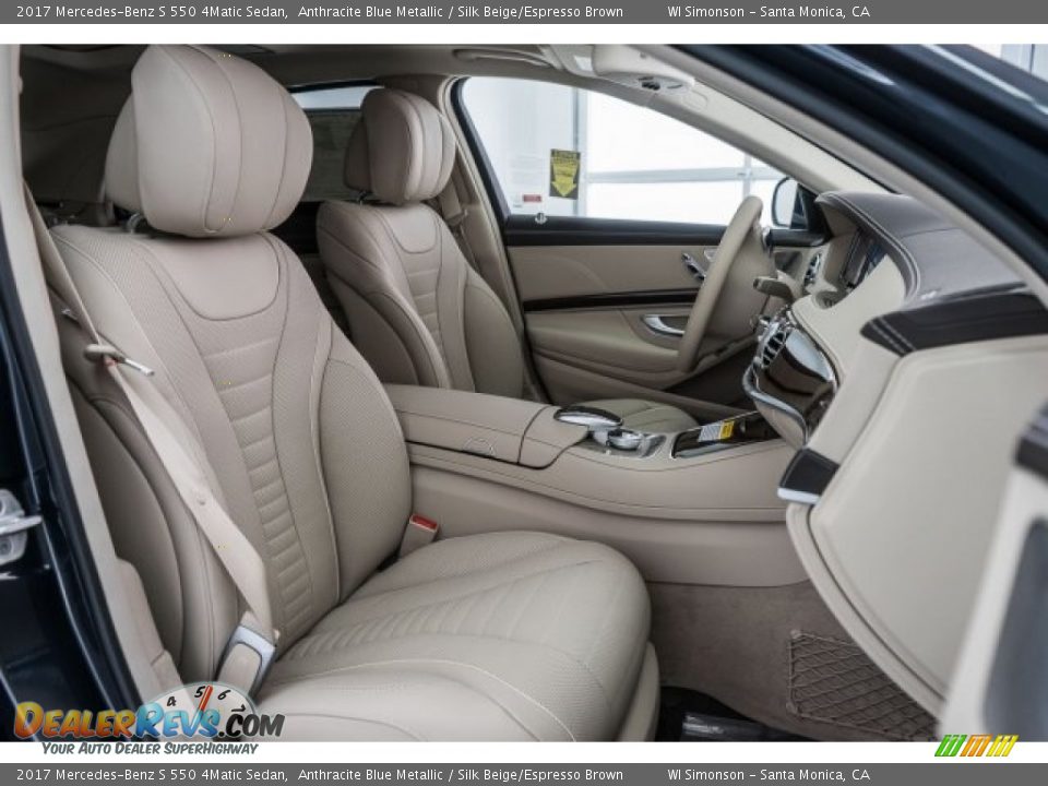 Silk Beige/Espresso Brown Interior - 2017 Mercedes-Benz S 550 4Matic Sedan Photo #2