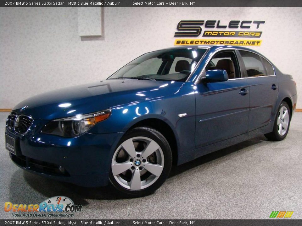2007 BMW 5 Series 530xi Sedan Mystic Blue Metallic / Auburn Photo #1