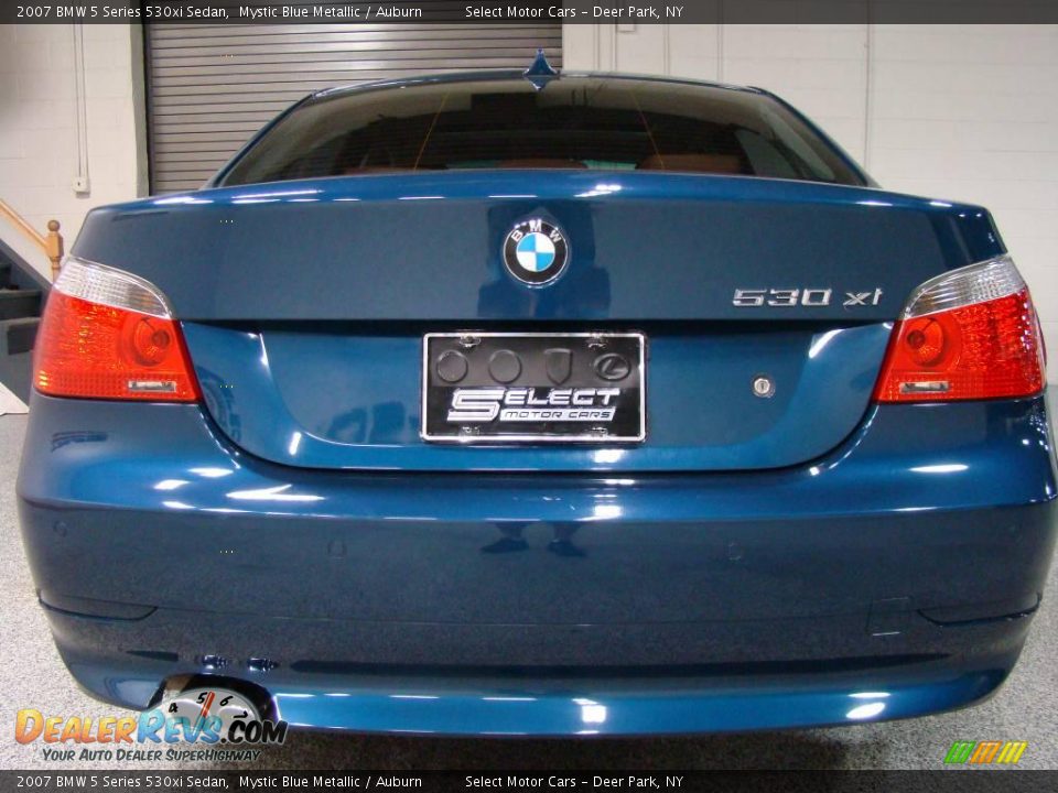 2007 BMW 5 Series 530xi Sedan Mystic Blue Metallic / Auburn Photo #5