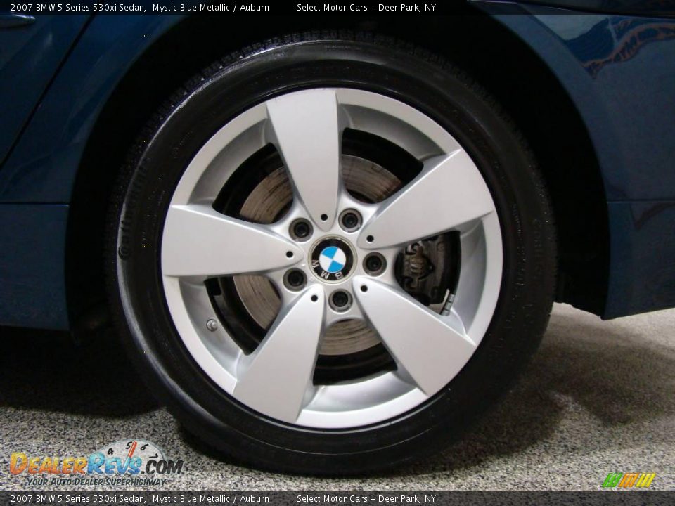 2007 BMW 5 Series 530xi Sedan Mystic Blue Metallic / Auburn Photo #7