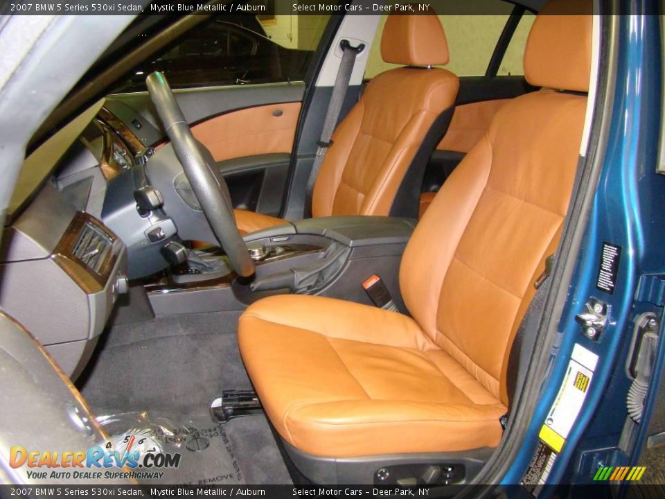 2007 BMW 5 Series 530xi Sedan Mystic Blue Metallic / Auburn Photo #8