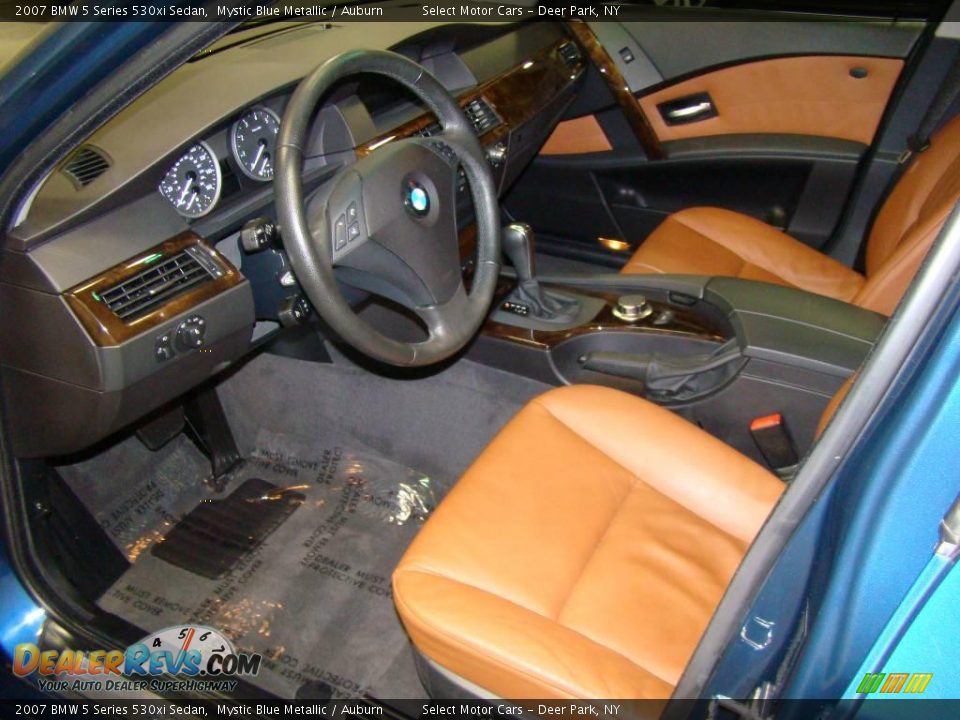 2007 BMW 5 Series 530xi Sedan Mystic Blue Metallic / Auburn Photo #9
