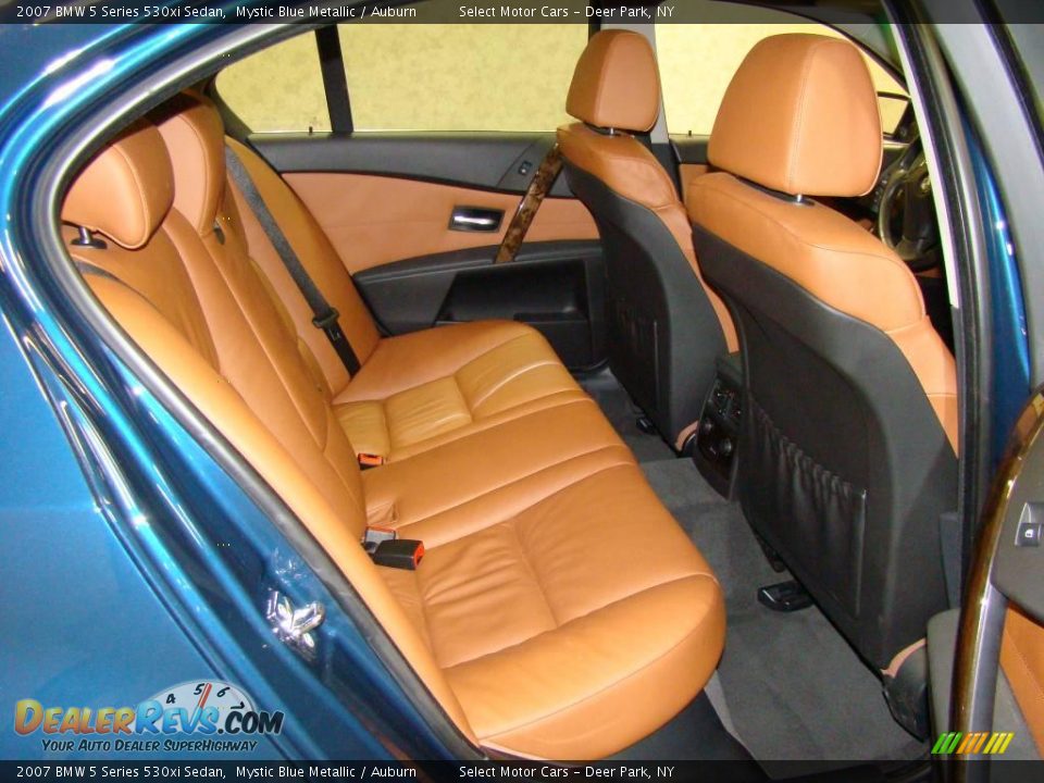 2007 BMW 5 Series 530xi Sedan Mystic Blue Metallic / Auburn Photo #13