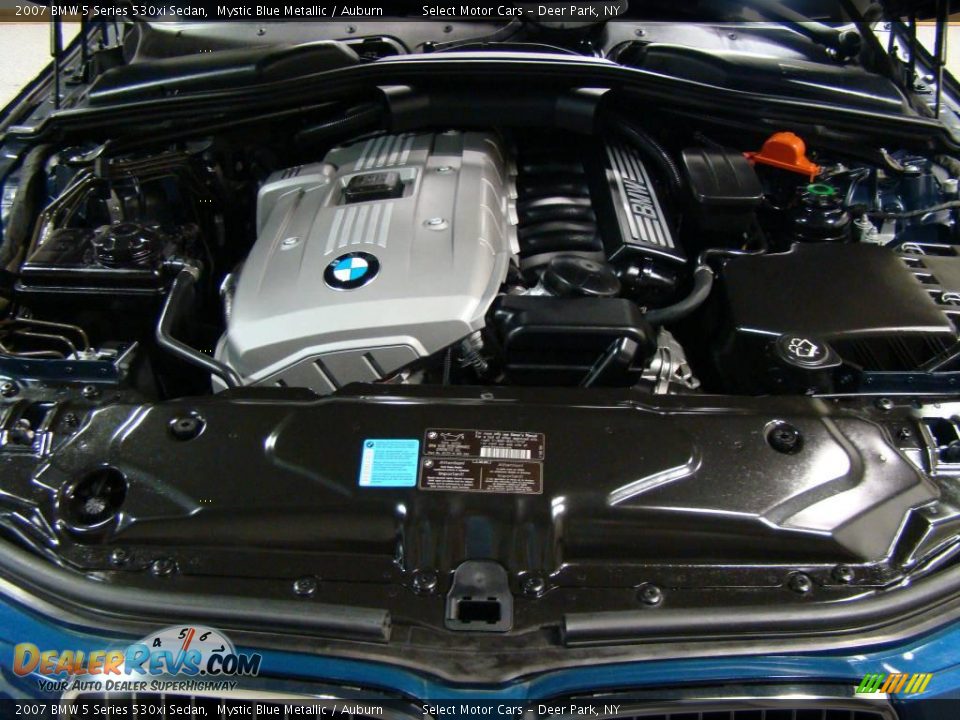 2007 BMW 5 Series 530xi Sedan Mystic Blue Metallic / Auburn Photo #15