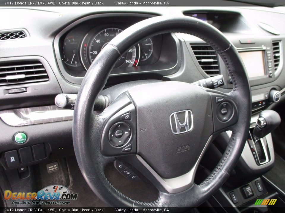 2012 Honda CR-V EX-L 4WD Crystal Black Pearl / Black Photo #14