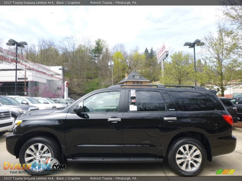 2017 Toyota Sequoia Limited 4x4 Black / Graphite Photo #3