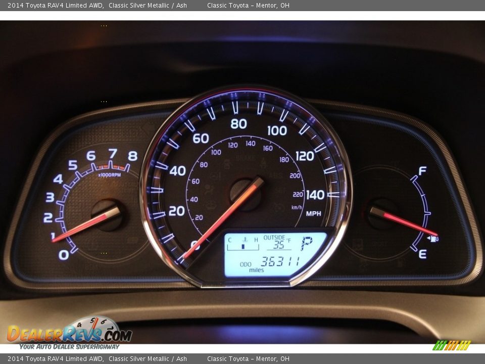 2014 Toyota RAV4 Limited AWD Classic Silver Metallic / Ash Photo #7