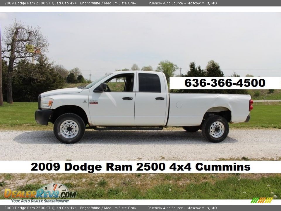 2009 Dodge Ram 2500 ST Quad Cab 4x4 Bright White / Medium Slate Gray Photo #1