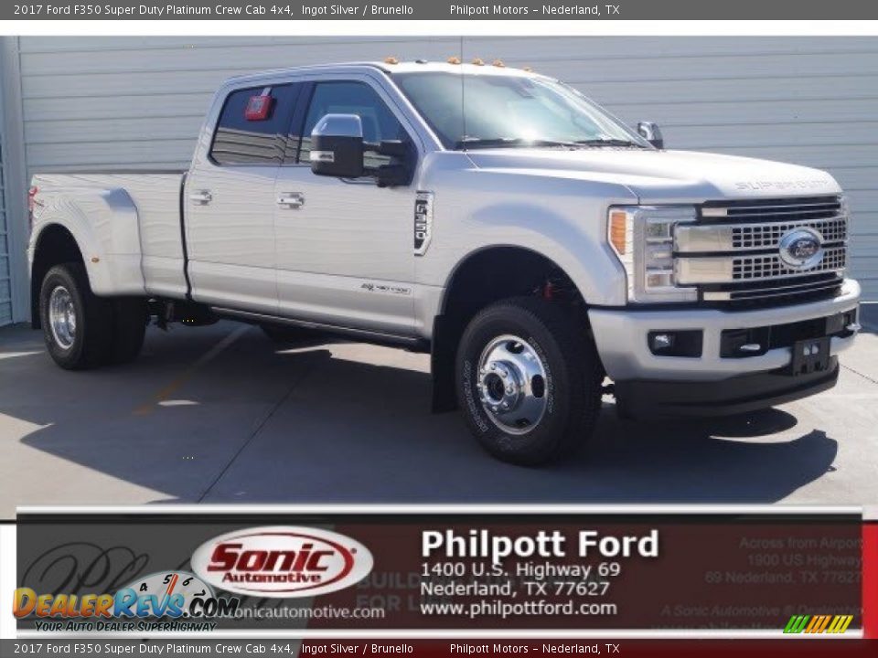 2017 Ford F350 Super Duty Platinum Crew Cab 4x4 Ingot Silver / Brunello Photo #1