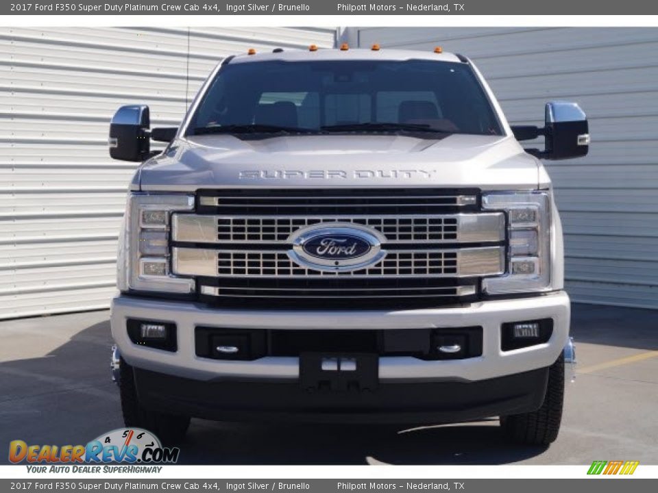 2017 Ford F350 Super Duty Platinum Crew Cab 4x4 Ingot Silver / Brunello Photo #2