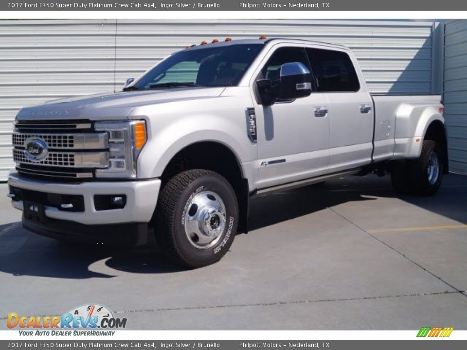 2017 Ford F350 Super Duty Platinum Crew Cab 4x4 Ingot Silver / Brunello Photo #3