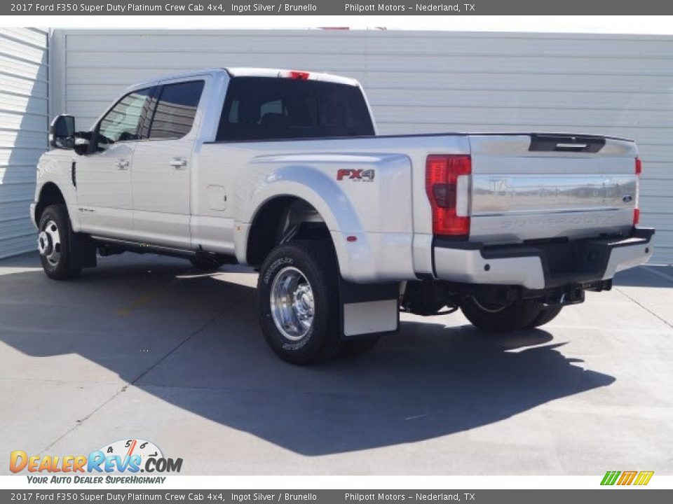 2017 Ford F350 Super Duty Platinum Crew Cab 4x4 Ingot Silver / Brunello Photo #4