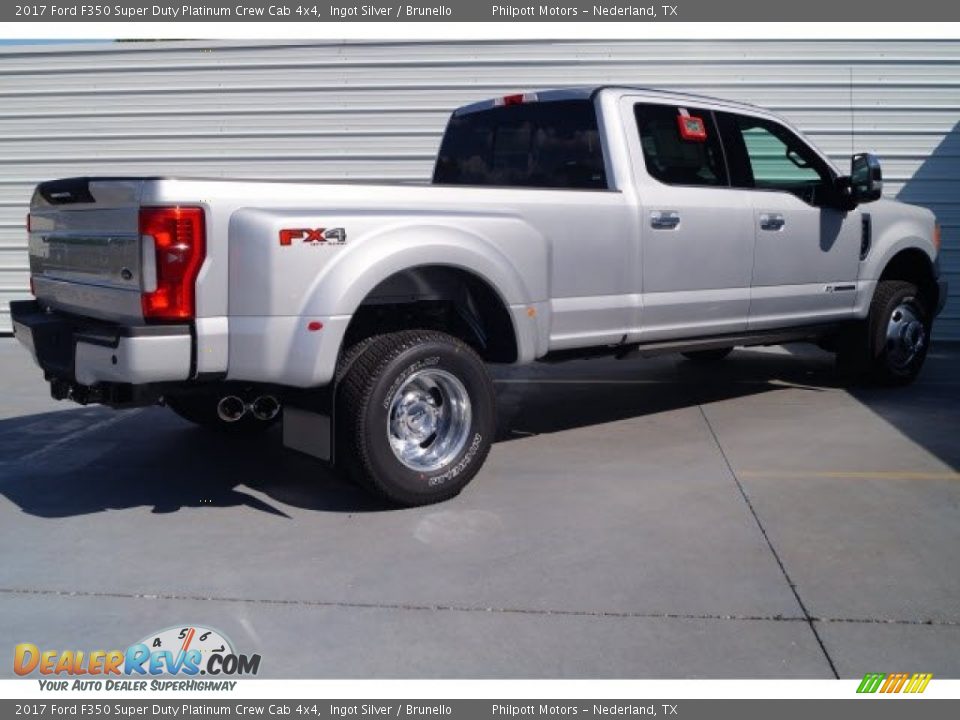 2017 Ford F350 Super Duty Platinum Crew Cab 4x4 Ingot Silver / Brunello Photo #6