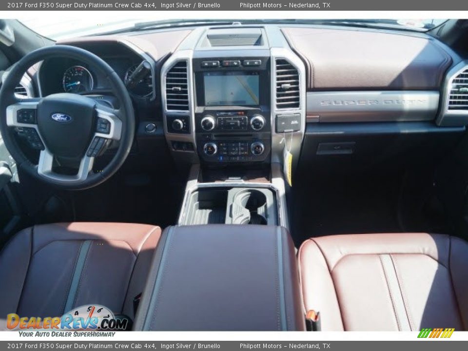 2017 Ford F350 Super Duty Platinum Crew Cab 4x4 Ingot Silver / Brunello Photo #7