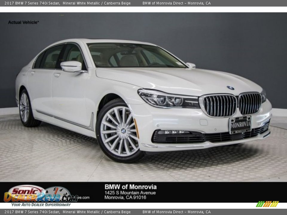 2017 BMW 7 Series 740i Sedan Mineral White Metallic / Canberra Beige Photo #1