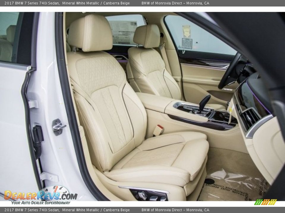 2017 BMW 7 Series 740i Sedan Mineral White Metallic / Canberra Beige Photo #2