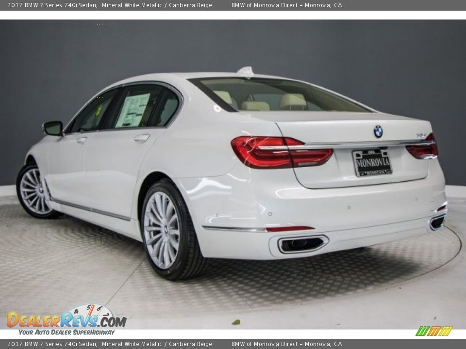 2017 BMW 7 Series 740i Sedan Mineral White Metallic / Canberra Beige Photo #3