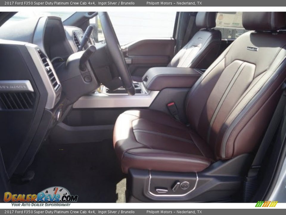 2017 Ford F350 Super Duty Platinum Crew Cab 4x4 Ingot Silver / Brunello Photo #12