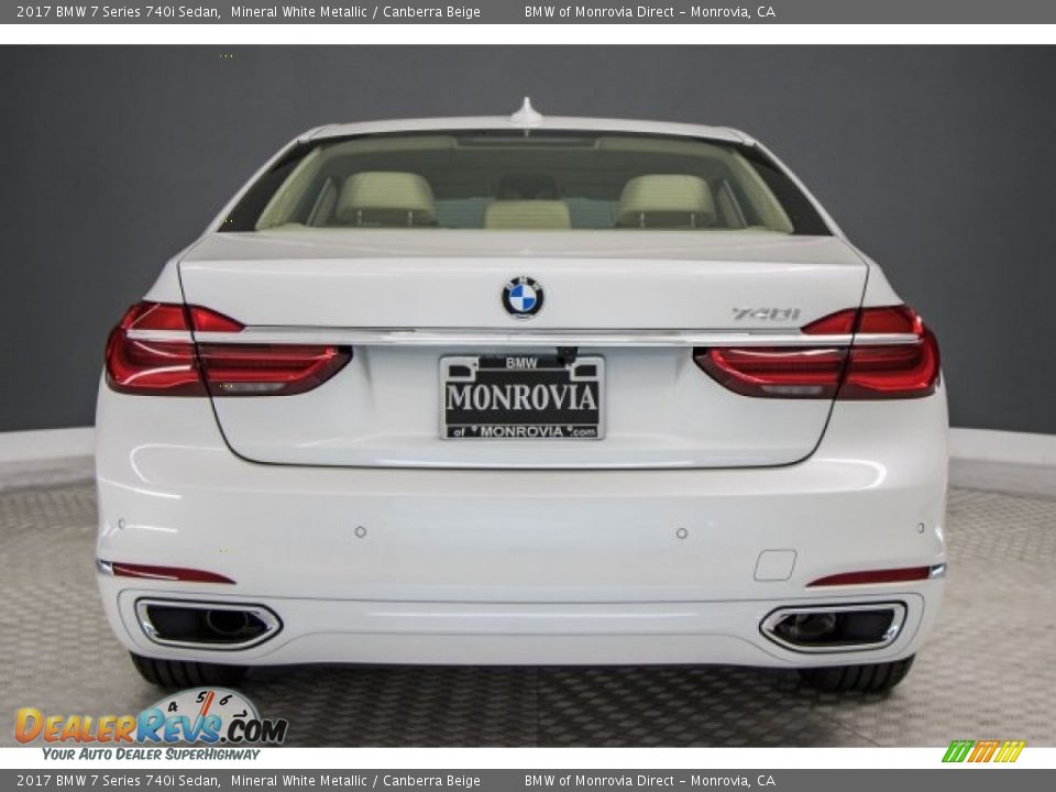 2017 BMW 7 Series 740i Sedan Mineral White Metallic / Canberra Beige Photo #4