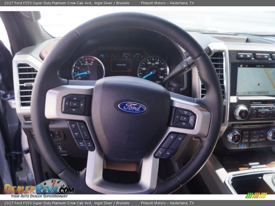 2017 Ford F350 Super Duty Platinum Crew Cab 4x4 Ingot Silver / Brunello Photo #13