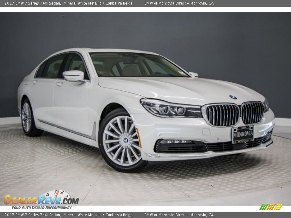 2017 BMW 7 Series 740i Sedan Mineral White Metallic / Canberra Beige Photo #12