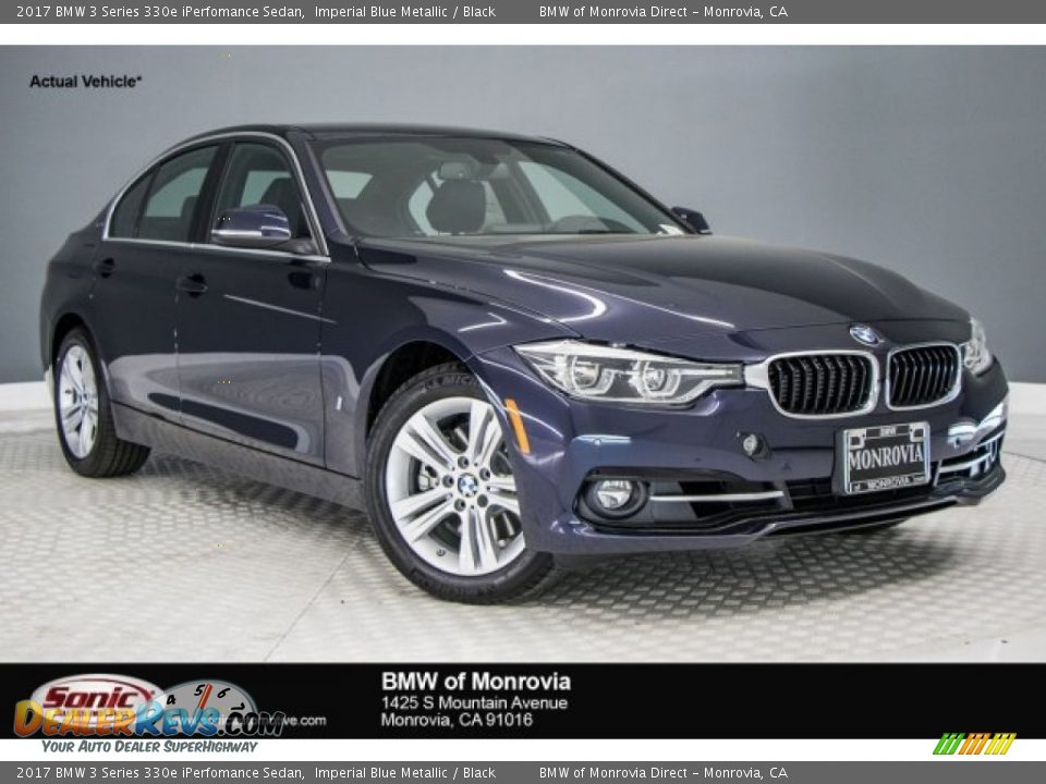 2017 BMW 3 Series 330e iPerfomance Sedan Imperial Blue Metallic / Black Photo #1