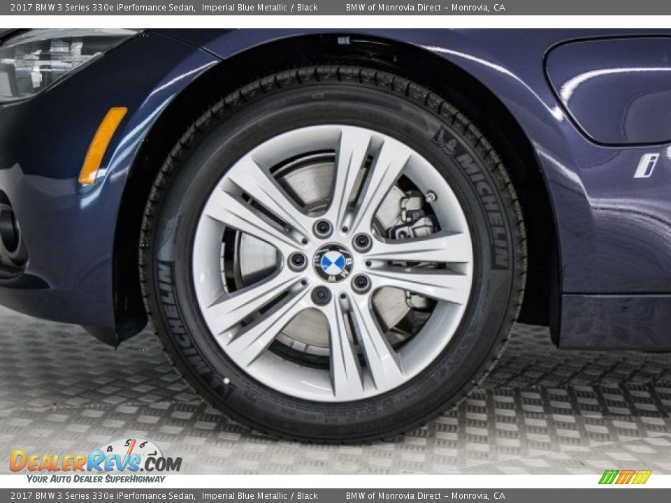 2017 BMW 3 Series 330e iPerfomance Sedan Imperial Blue Metallic / Black Photo #9