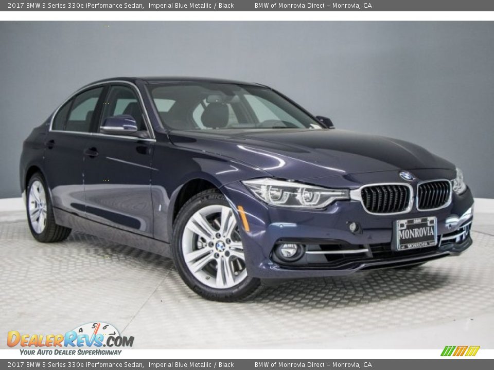 2017 BMW 3 Series 330e iPerfomance Sedan Imperial Blue Metallic / Black Photo #12