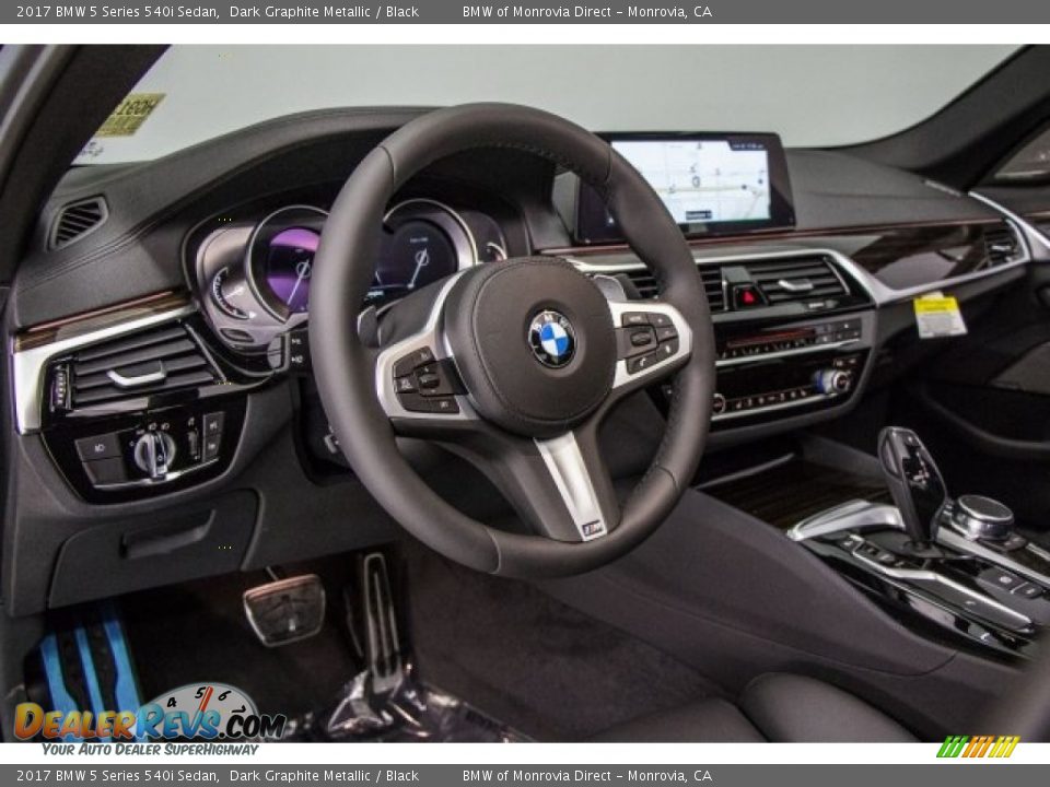2017 BMW 5 Series 540i Sedan Dark Graphite Metallic / Black Photo #5