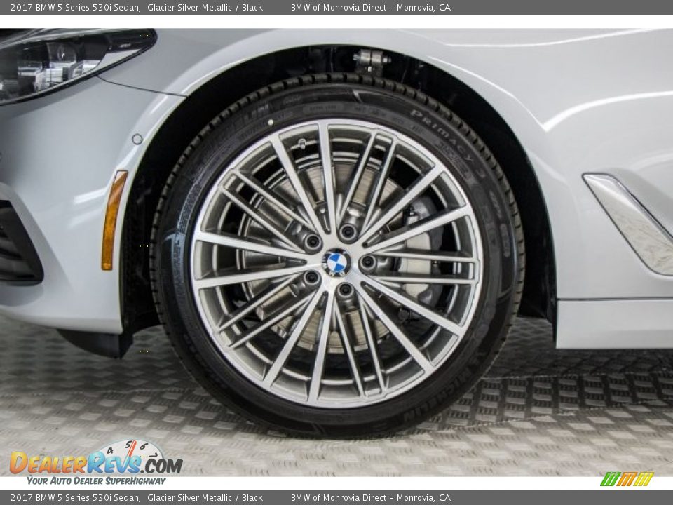 2017 BMW 5 Series 530i Sedan Glacier Silver Metallic / Black Photo #8