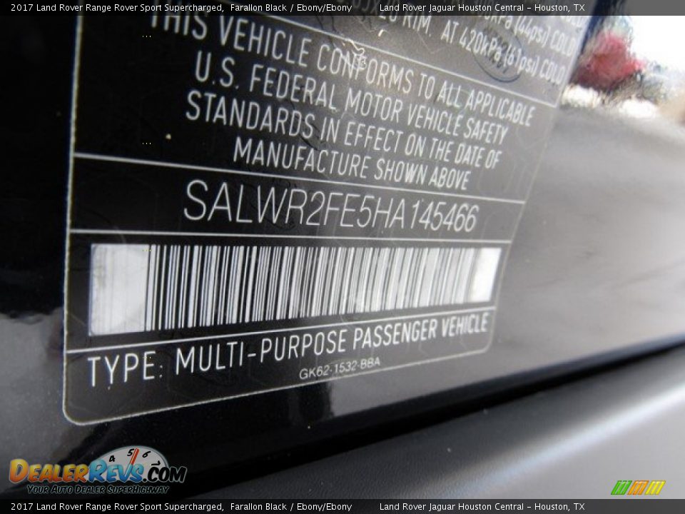 2017 Land Rover Range Rover Sport Supercharged Farallon Black / Ebony/Ebony Photo #22