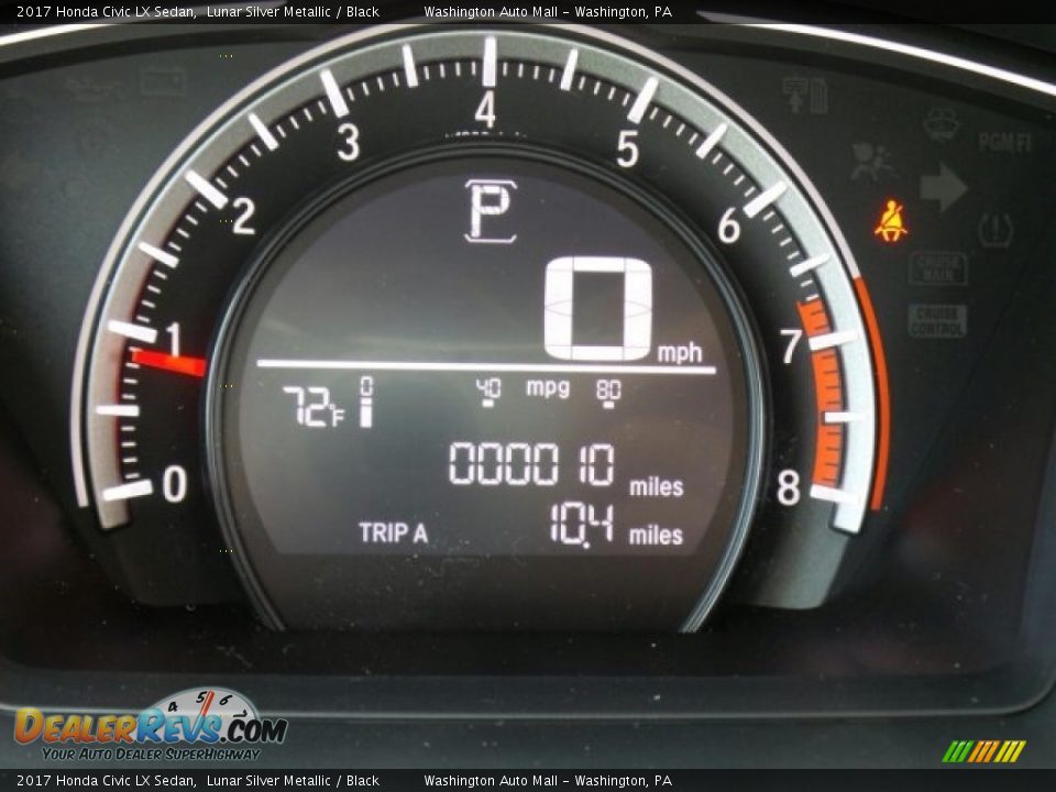 2017 Honda Civic LX Sedan Lunar Silver Metallic / Black Photo #16