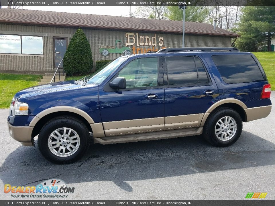 2011 Ford Expedition XLT Dark Blue Pearl Metallic / Camel Photo #2