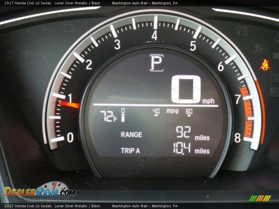 2017 Honda Civic LX Sedan Lunar Silver Metallic / Black Photo #17