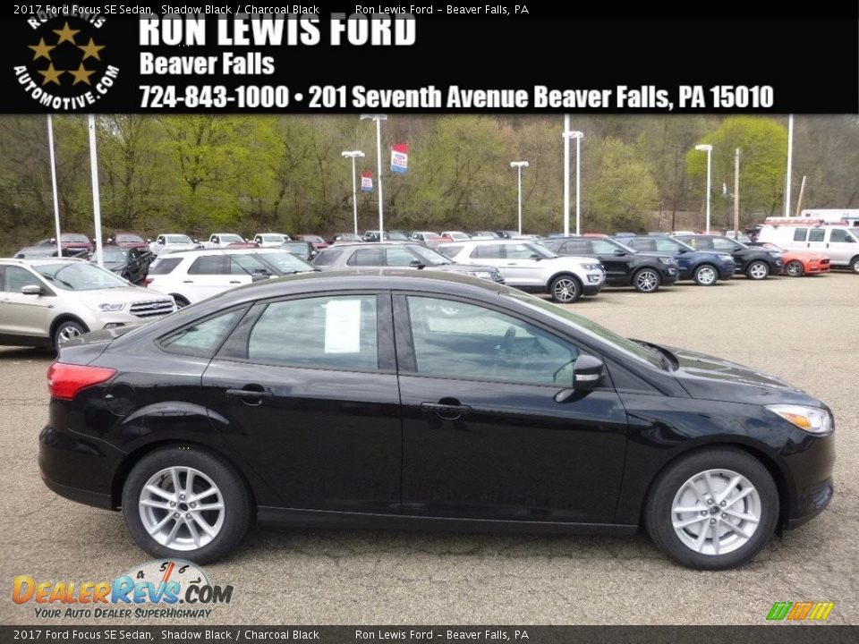 2017 Ford Focus SE Sedan Shadow Black / Charcoal Black Photo #1