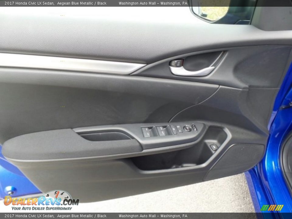 2017 Honda Civic LX Sedan Aegean Blue Metallic / Black Photo #14
