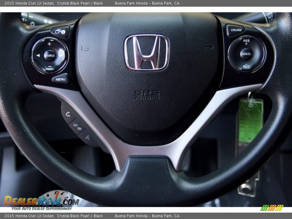 2015 Honda Civic LX Sedan Crystal Black Pearl / Black Photo #11