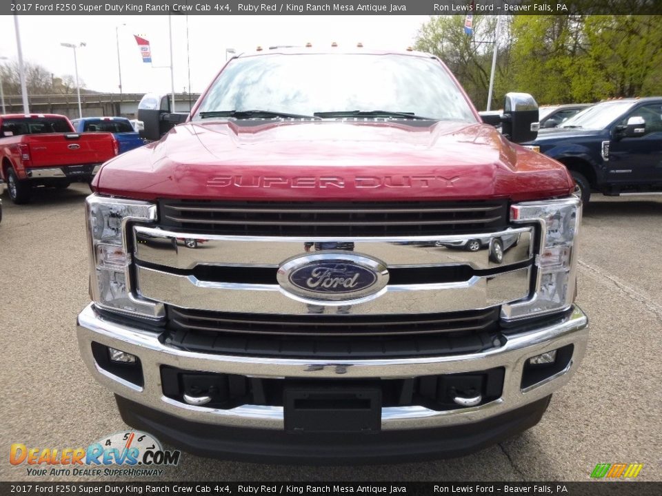 2017 Ford F250 Super Duty King Ranch Crew Cab 4x4 Ruby Red / King Ranch Mesa Antique Java Photo #7