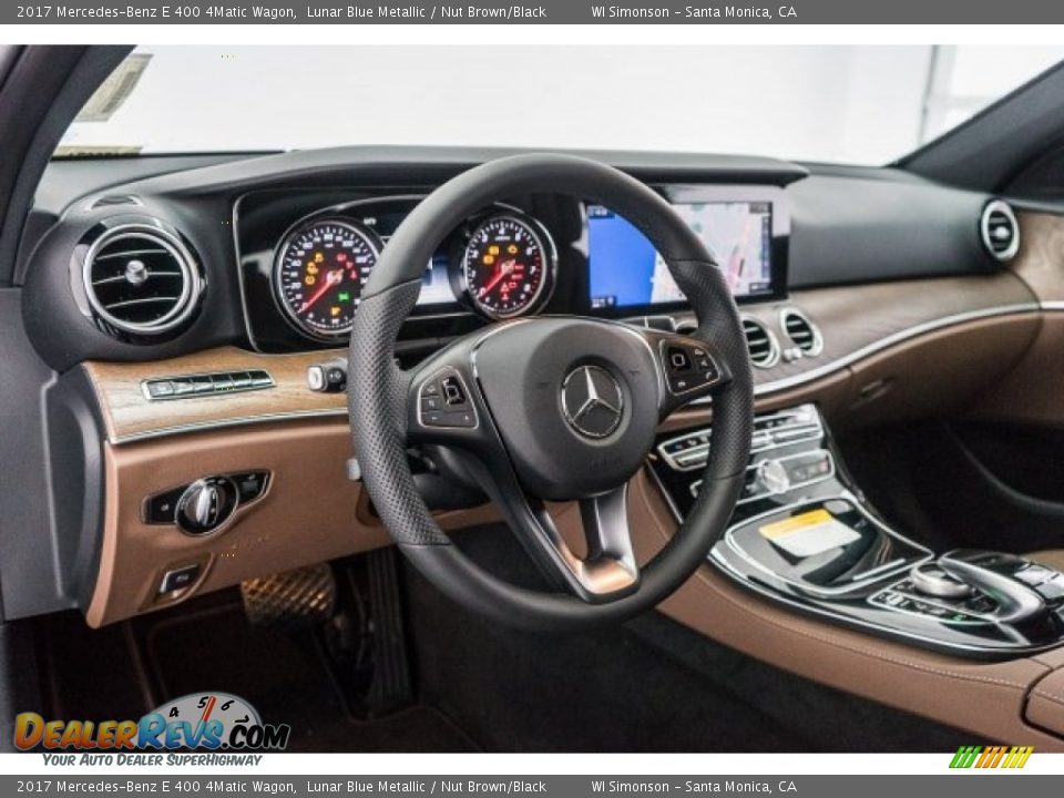 2017 Mercedes-Benz E 400 4Matic Wagon Lunar Blue Metallic / Nut Brown/Black Photo #5