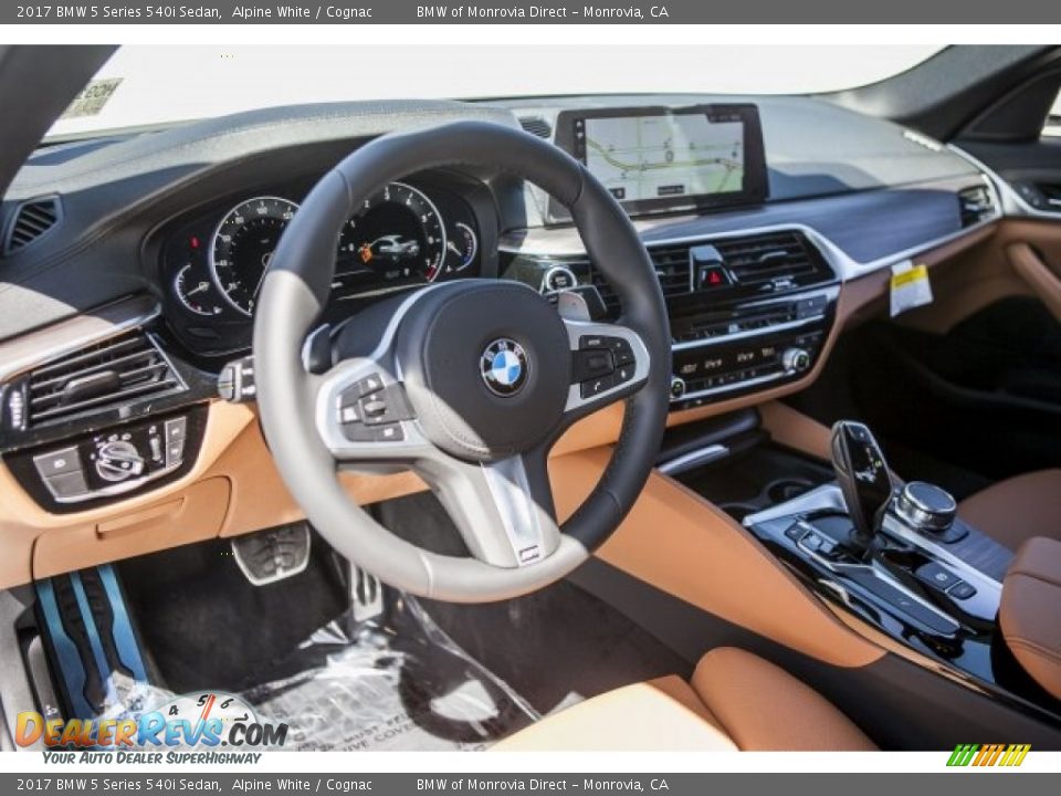 2017 BMW 5 Series 540i Sedan Alpine White / Cognac Photo #6