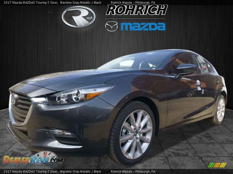 2017 Mazda MAZDA3 Touring 5 Door Machine Gray Metallic / Black Photo #4