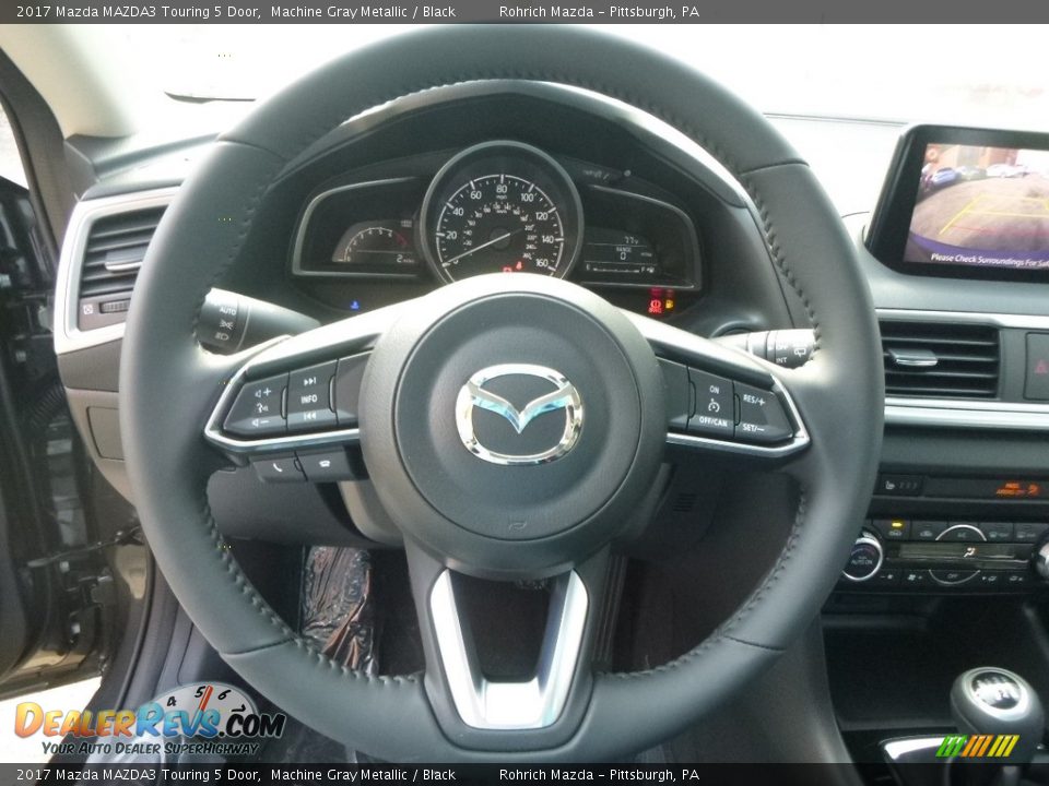 2017 Mazda MAZDA3 Touring 5 Door Machine Gray Metallic / Black Photo #15