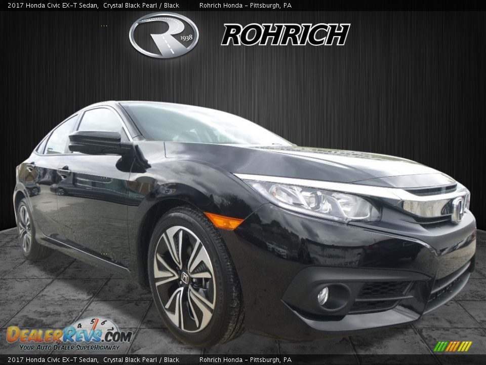 2017 Honda Civic EX-T Sedan Crystal Black Pearl / Black Photo #1