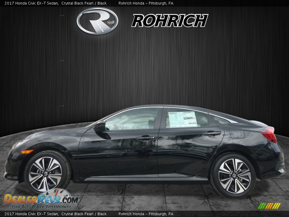 2017 Honda Civic EX-T Sedan Crystal Black Pearl / Black Photo #3