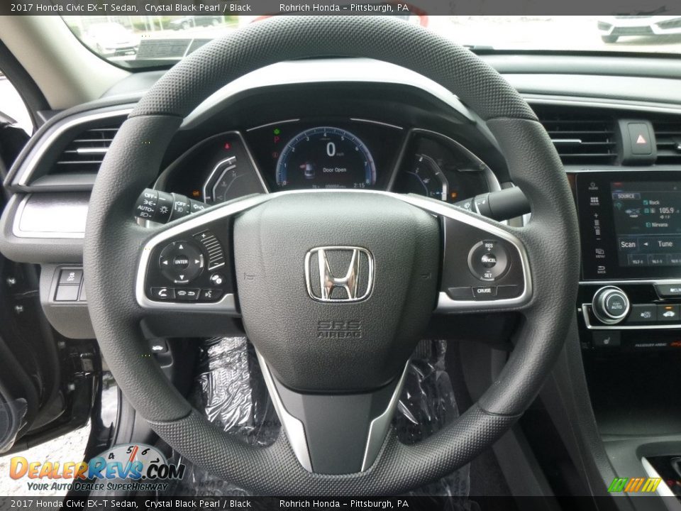 2017 Honda Civic EX-T Sedan Crystal Black Pearl / Black Photo #15