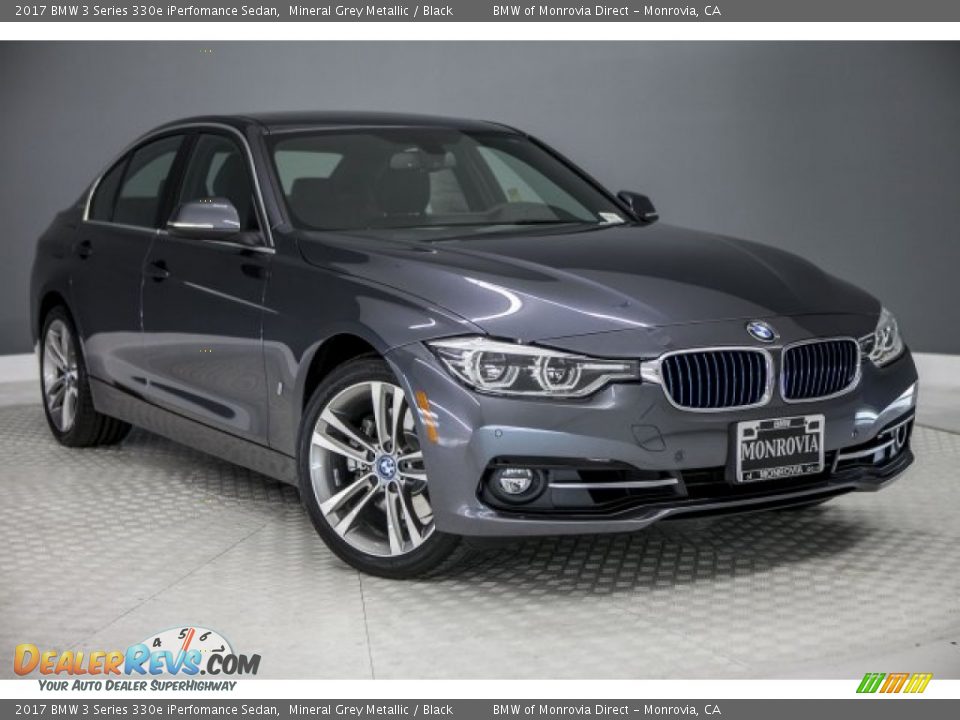 2017 BMW 3 Series 330e iPerfomance Sedan Mineral Grey Metallic / Black Photo #12
