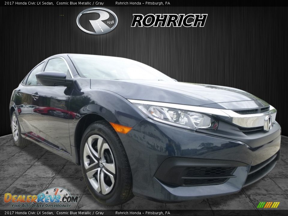 2017 Honda Civic LX Sedan Cosmic Blue Metallic / Gray Photo #1
