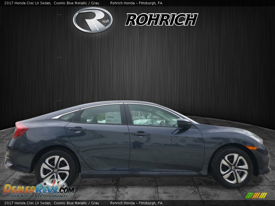 2017 Honda Civic LX Sedan Cosmic Blue Metallic / Gray Photo #2